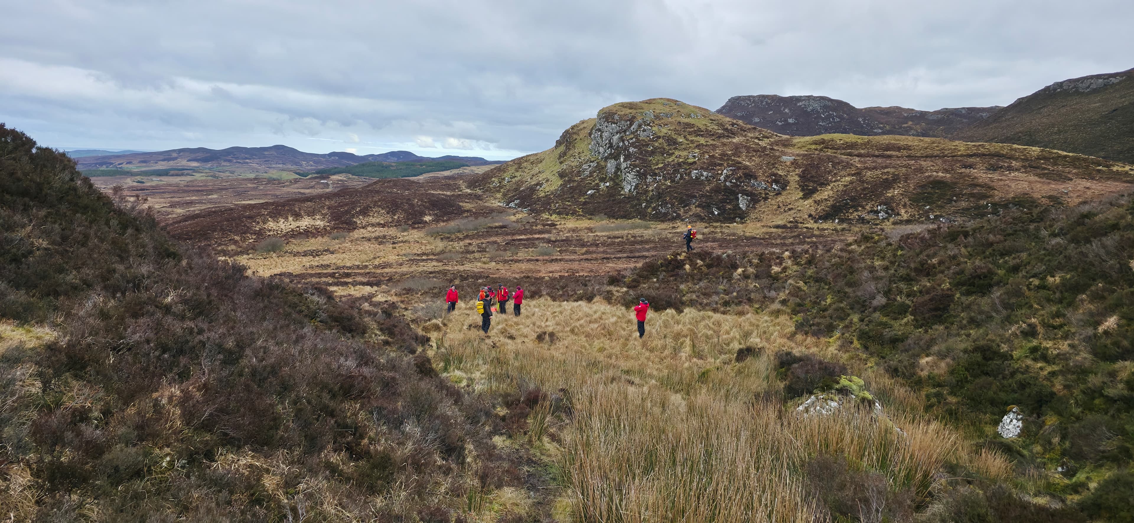 Donegal Mountain Rescue team members during a field training exercise